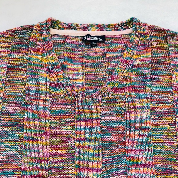Freshman, Oversized Cropped Multicolored Sweater, Small - Picture 7 of 15